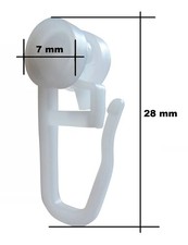 rewagi® 100 Gardinenröllchen Rollringe Ø 7 mm - für Gardinenschiene Laufnut 4 mm