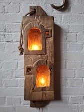 Treibholz Stehlampe LED 80cm Eiche Holz Lampe Leuchte Stehleuchte natur Echtholz