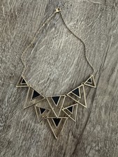 Kette, Modeschmuck, Gold - Schwarz, Neuwertig 