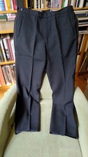 True vintage sehr schwere Stoffhose Herren formal Anzug Ausgehuniform schwarz #3