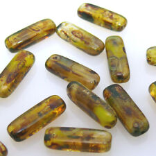 15 Glasperlen Stäbe Stäbchen Glas Perlen braun 15mm Perlen Stiftperlen mit Loch