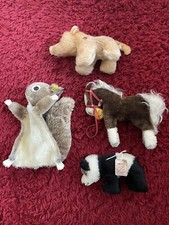 STEIFF Tiere Konvolut 2 Grisly (sehr selten), Ferdy Pferd,  Eichhörnchen Hopsi
