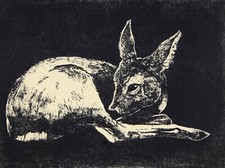 Walther Klemm fawn woodcut