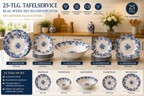 Tlg tafelservice - 25-tlg.,