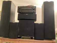 B & W  DM 603 5.1 Heimkino Lautsprecher Schwarz + Denon AVR 1804 Receiver