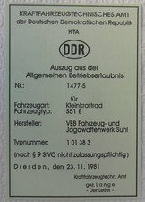 AGB für Kleinkrafträder ,S51