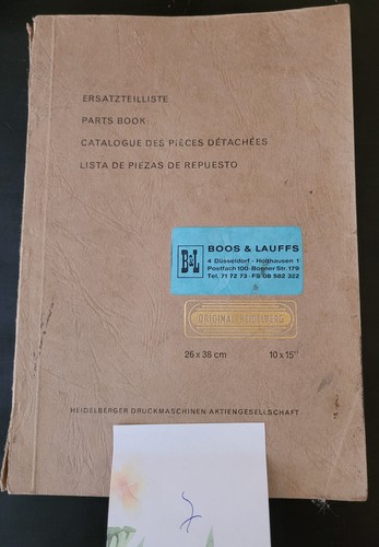 Ersatzteilliste heidelberger - ersatzteilliste,