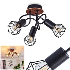 Holz/schwarz Decken Lampe