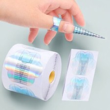 dickere Nagel Schablonen Verlängerung Gel Acryl Nail Art French Silber 100/300ST