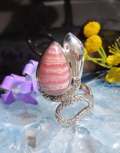 Ring rhodochrosit inkarose - Ω,