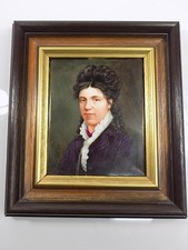 Biedermeier Bildplatte KPM Berlin Porträt junger Dame Porzellan Malerei 19.JHD