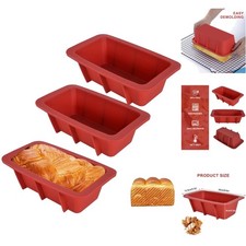 Silikon Mini Brotbackform, 3 Stück Kastenform Silikonform Silikonbackform, An...