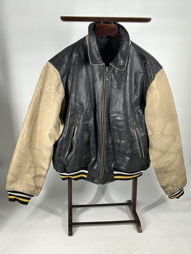 90s vintage leather - leather, bomber