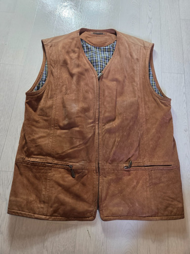 Weste leder trapper braun - weste,