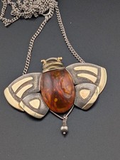 Bernstein Kette 925 Silber