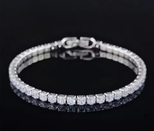 Armband Tennisarmband Silberfarben 36 Zirkonia Steine Damen Herren Modeschmuck