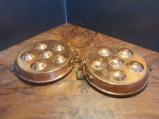 2 x vintage Backform aus Kupfer innen mit Zinn. Hervorragender Zustand! 17 cm.