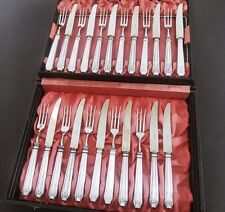Antikes Empire Obstbesteck Silberbesteck für 11-12 Personen, versilbert um 1900