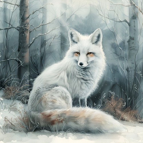 Wandbild fuchs polarfuchs - wandbild,
