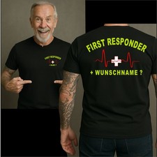 First Responder Ersthelfer Feuerwehr T-Shirt Bekleidung Personalisiert Rettung
