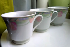 3x Kaffee- Tassen Tee- Tassen Romantic Garden Porzellan Lilie pastell Vintage
