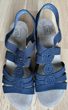 easy Street Damen Riemchen Sandalen Keilabsatz Blau Gr. 42 Neu ohne Karton!