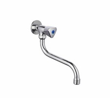 Waschtischarmatur Wand-Schwenkventil, Nostalgie-Design, Kaltwasserarmatur, Chrom