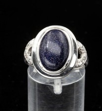 925/- Silberring,  Zirkonia & Goldfluss Stein, Größe 56, guter Zustand⭐️⭐️⭐️⭐️⭐️