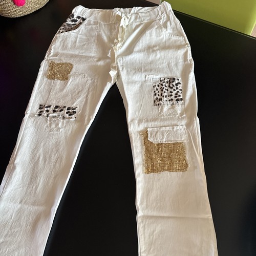 Schicke weiße jeans mit - schicke,