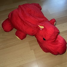 Europlay Hippo ? Flusspferd Ballonseide Plüsch Stofftier Knautschi ~ 42cm rot