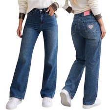 Wide Leg Damen Jeans Hose