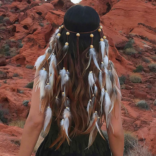 Feder haarschmuck hippie - feder,