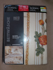 Marken Bettwäsche Fein-Biber 100% BW 135x200 + 80x80 beige mit Rosen