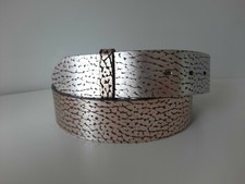 ♥ umjuBELT Damen Leder Gürtel silber Metallic braun Größe 85 90 95 