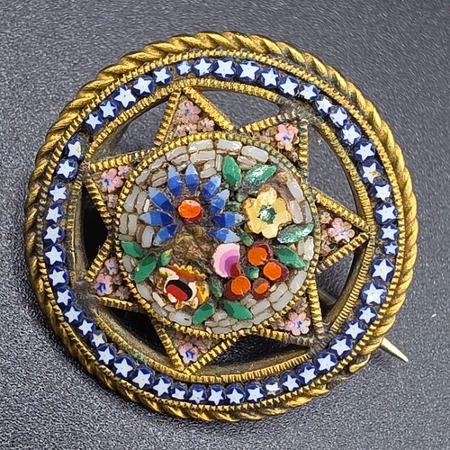 Vintage mikro mosaik brosche - mosaik,