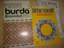 2 x Burda Kreuzstich Handarbeit Modezeitschrift 60er Jahre mit Beilagen