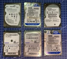 SATA Festplatten Konvolut 6x 640GB 2,5" – getestet mit CrystalDiskInfo