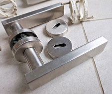 5 x Türdrücker Türklinken Edelstahl matt gebürstet inkl. Rosette WC Bad Beschlag