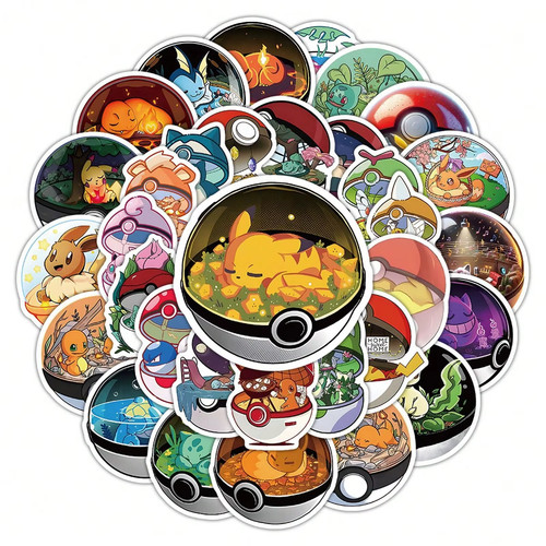 50x pokemon pokéball sticker - pokemon,