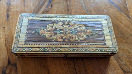 Biedermeier stroh schatulle - biedermeier,