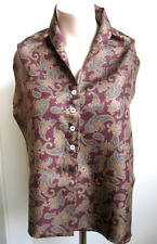 Weste Seide* Seidenweste besonderer Art* Schalkragen* bordeaux mit Paisleymuster