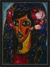 The Blue Mantilla Alexej von Jawlensky Moderne Kunst Blumen Gesicht Faks_B 00392