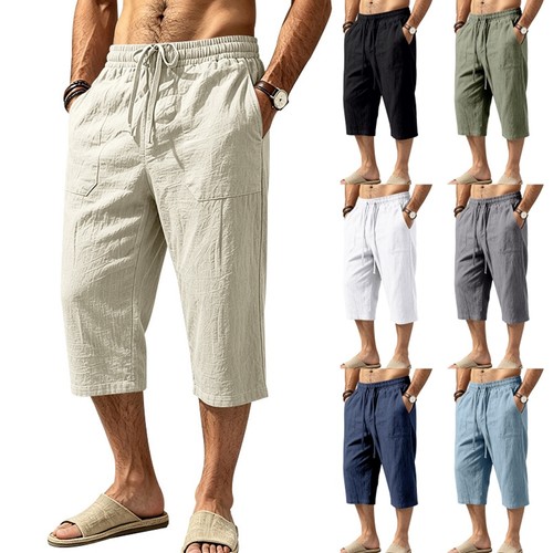 Herren leinenshorts länge - herren, 3/4
