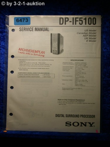 Sony service manual if5100 - service, dp