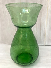 Vintage grüne Bubble Art Glas Hyazinthe Knollen Vase sehr guter Zustand