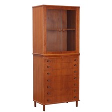 Vintage Vitrine Teck Glas