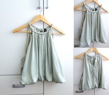 Crop Ballonsaum Bluse