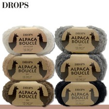 Drops 50 g Alpaca Bouclé Effektgarn Babygarn Alpaka Häkeln Stricken 6 Farben
