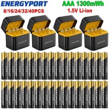8/16/24/32/40pcs wiederaufladbare Lithiumbatterie 1.5V 1300mWh AAA mit Ladebox