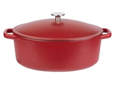 GSW Gusseisen Kochtopf Schmortopf 30 x 24 cm Induktion Spülmaschinenfest rot